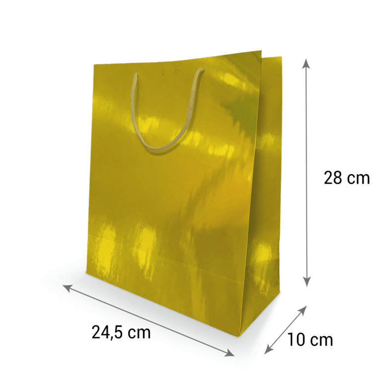 Sacola de papel dourada