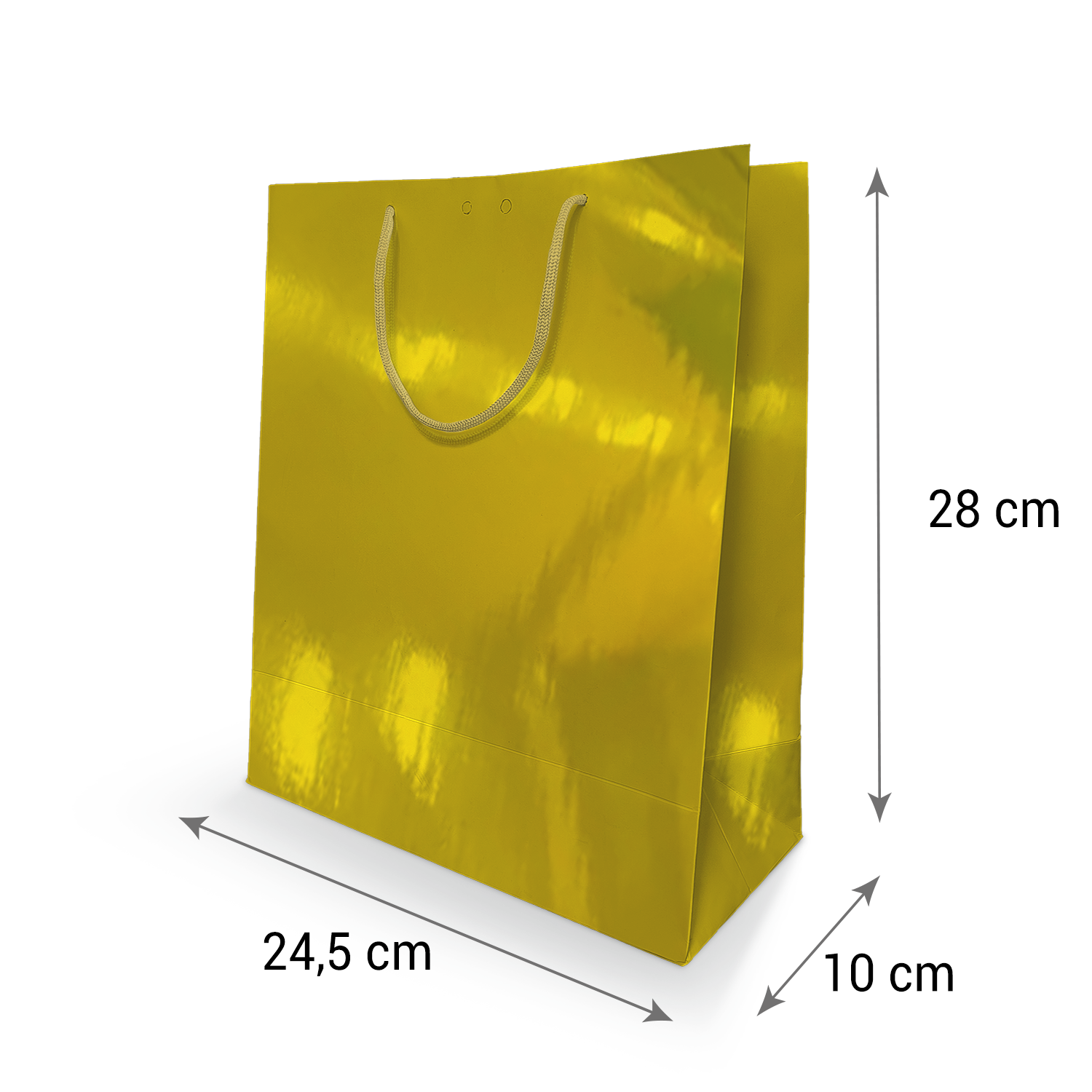 Sacola de papel dourada