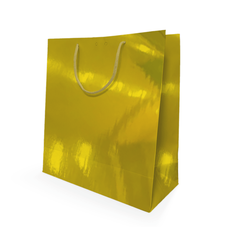 sacola de papel ouro