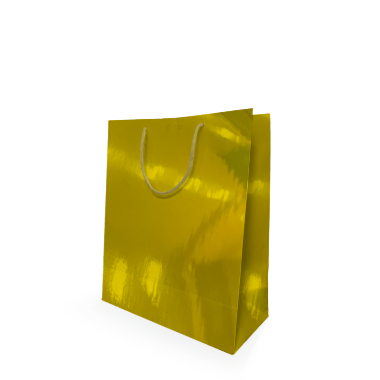 sacola de papel ouro